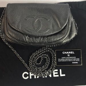 Authentic crossbody Chanel caviar woc